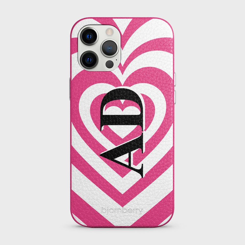 iPhone 12 Pro Max Personalised Leather Case - Hypnotic Heart - 7