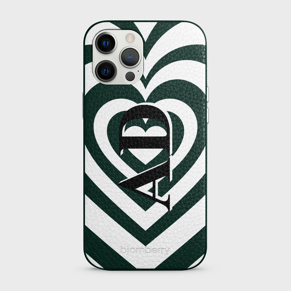 iPhone 12 Pro Max Personalised Leather Case - Hypnotic Heart - 8