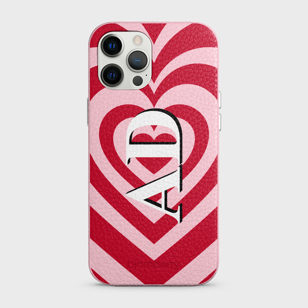 iPhone 12 Pro Max Personalised Leather Case - Hypnotic Heart - 4