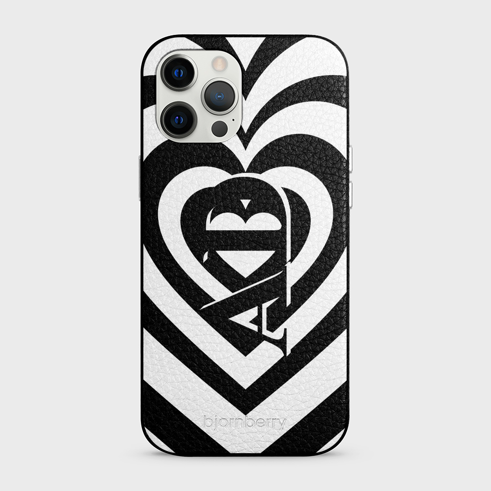 iPhone 12 Pro Max Personalised Leather Case - Hypnotic Heart - 11