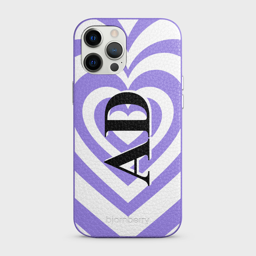 iPhone 12 Pro Max Personalised Leather Case - Hypnotic Heart - 9