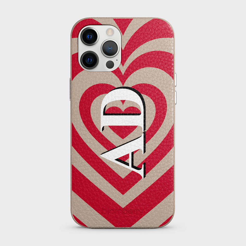 iPhone 12 Pro Max Personalised Leather Case - Hypnotic Heart - 6