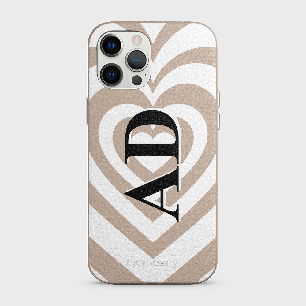 iPhone 12 Pro Max Personalised Leather Case - Hypnotic Heart - 12