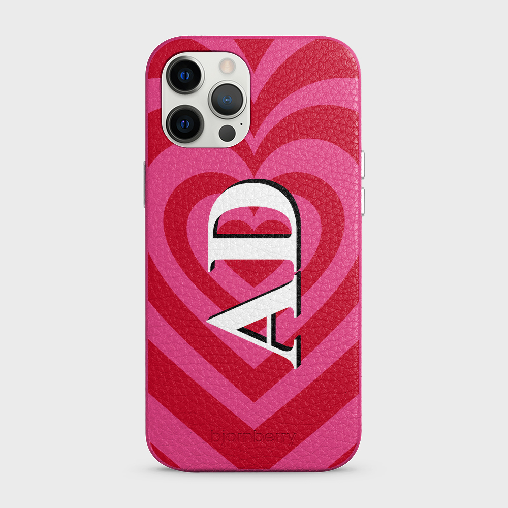 iPhone 12 Pro Max Personalised Leather Case - Hypnotic Heart - 2