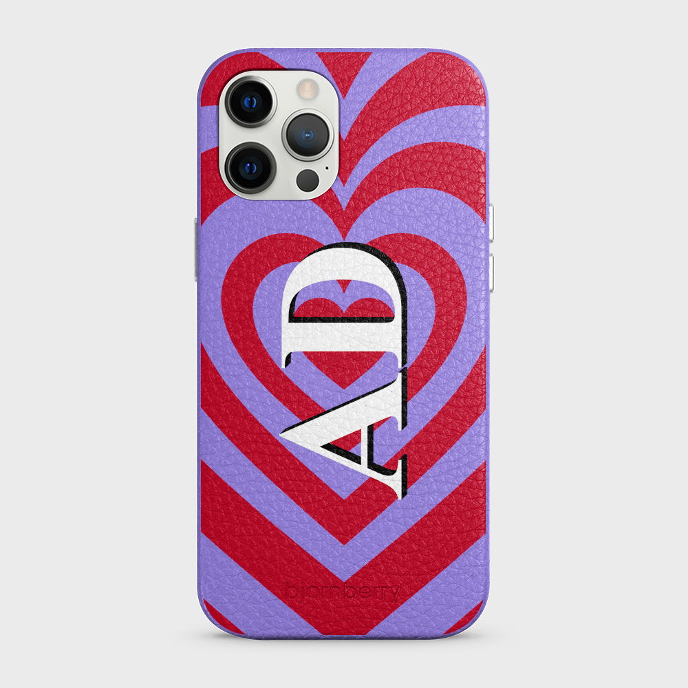 iPhone 12 Pro Max Personalised Leather Case - Hypnotic Heart - 3