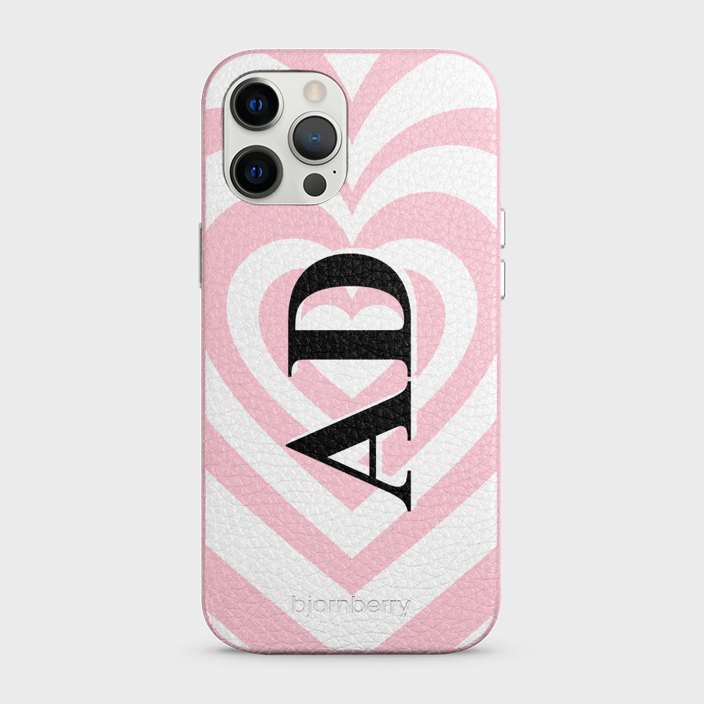 iPhone 12 Pro Max Personalised Leather Case - Hypnotic Heart - 10