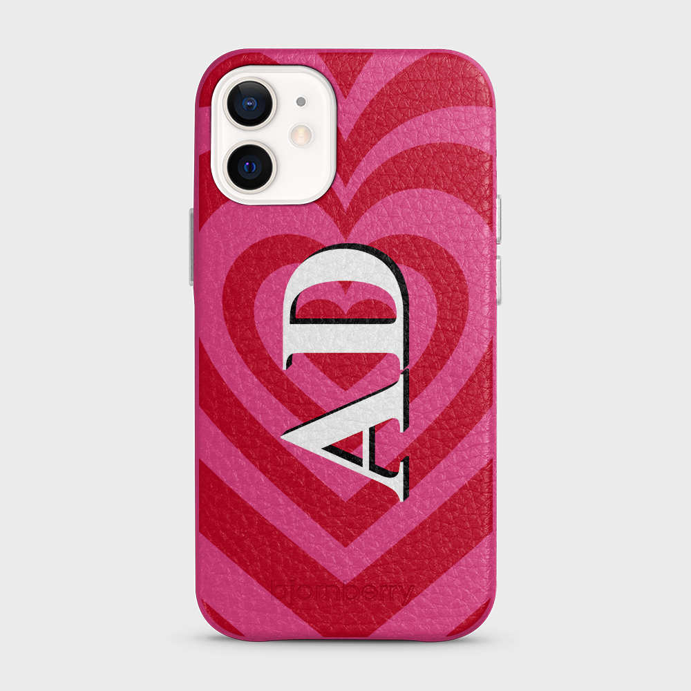 iPhone 12 Mini Personalised Leather Case - Hypnotic Heart - 4