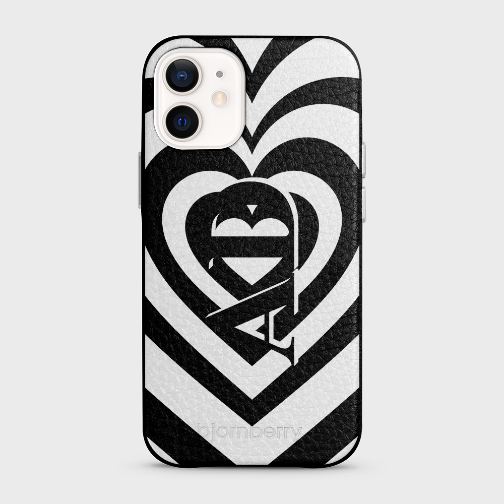 iPhone 12 Mini Personalised Leather Case - Hypnotic Heart - 9