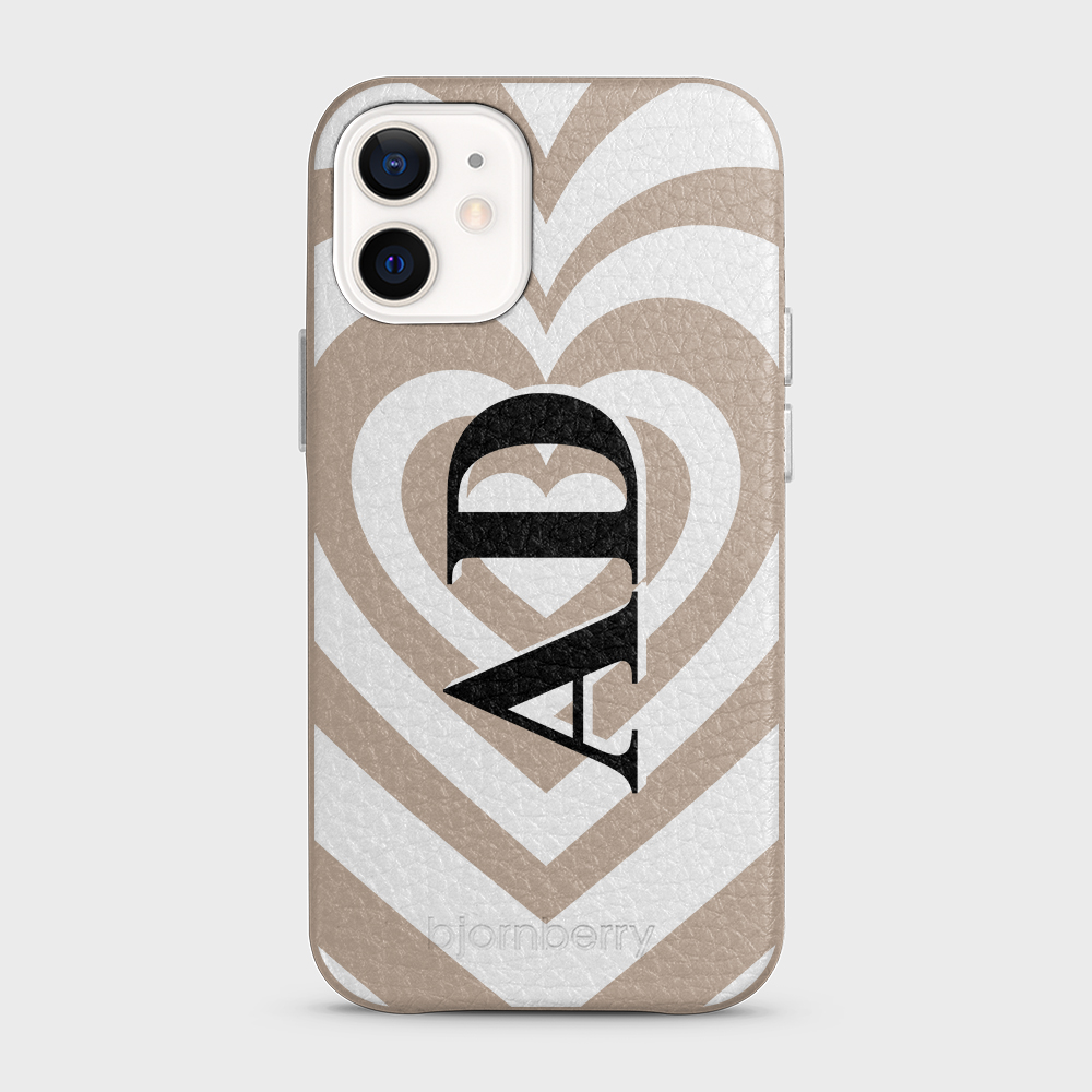 iPhone 12 Mini Personalised Leather Case - Hypnotic Heart - 10