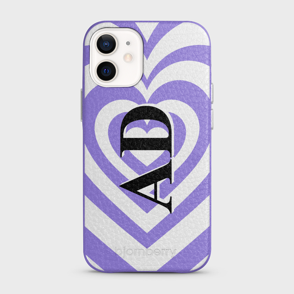 iPhone 12 Mini Personalised Leather Case - Hypnotic Heart - 7
