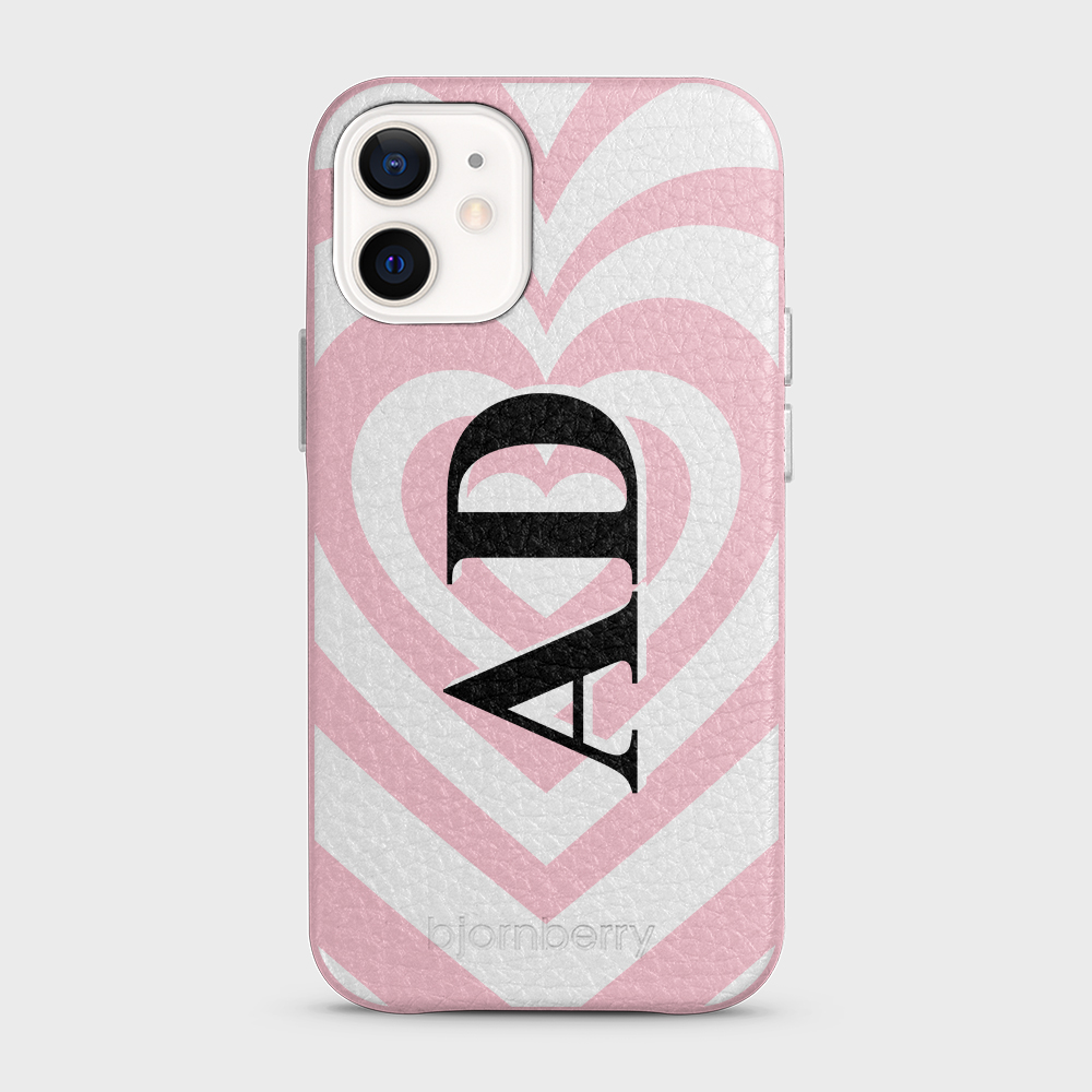 iPhone 12 Mini Personalised Leather Case - Hypnotic Heart - 8
