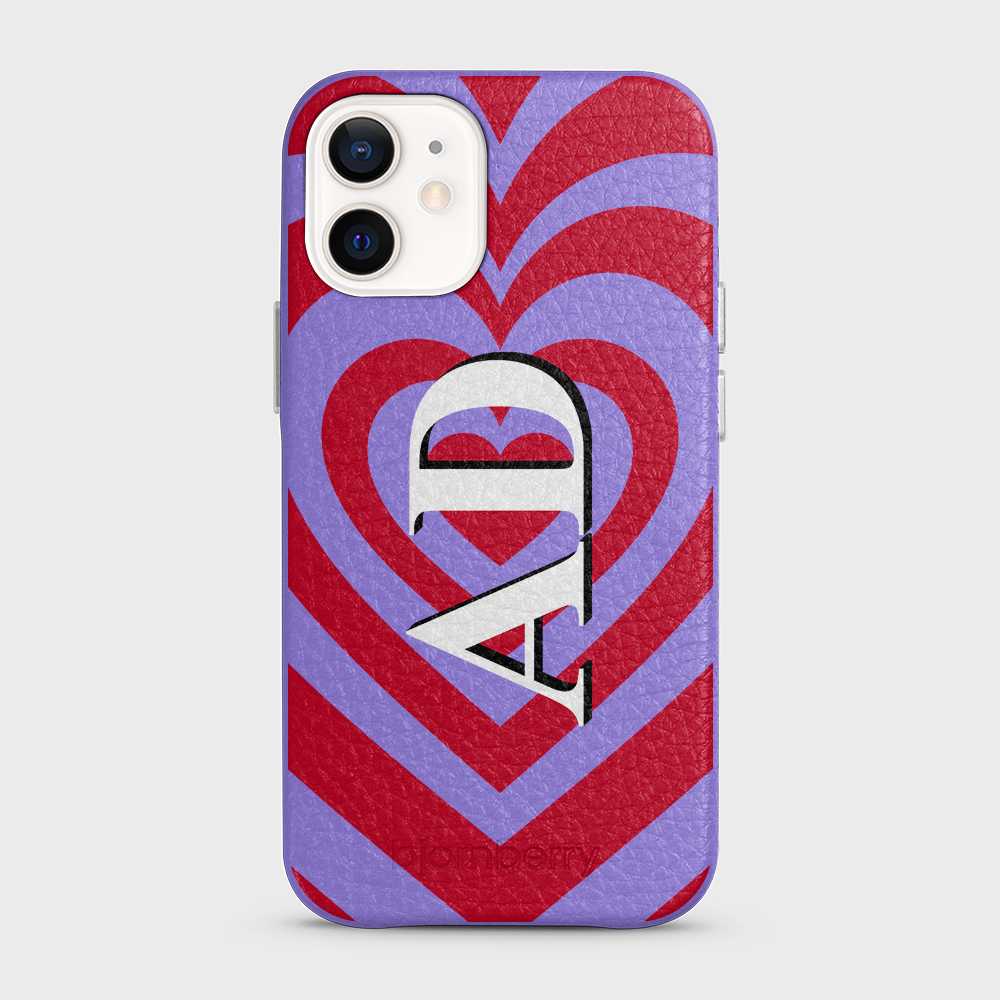 iPhone 12 Mini Personalised Leather Case - Hypnotic Heart - 5