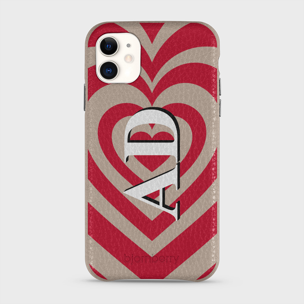 iPhone 11 Personalised Leather Case - Hypnotic Heart - 5
