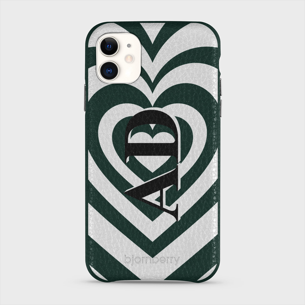 iPhone 11 Personalised Leather Case - Hypnotic Heart - 7
