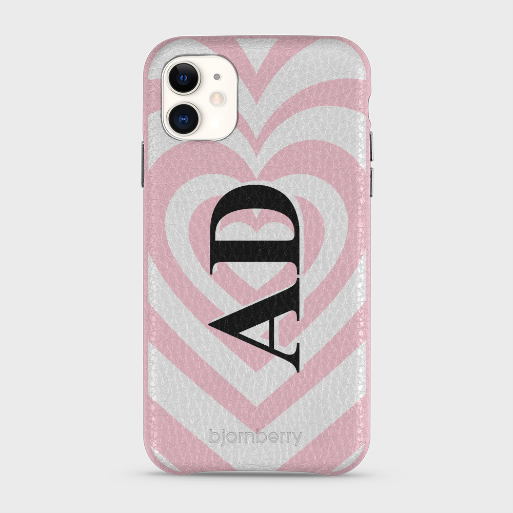 iPhone 11 Personalised Leather Case - Hypnotic Heart - 9