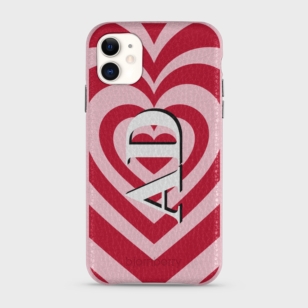 iPhone 11 Personalised Leather Case - Hypnotic Heart - 4