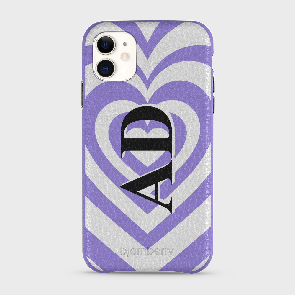 iPhone 11 Personalised Leather Case - Hypnotic Heart - 8