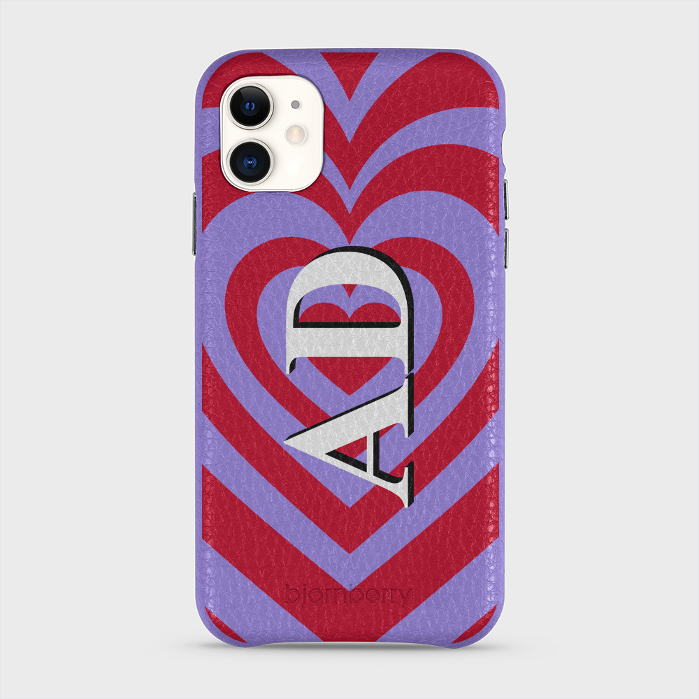 iPhone 11 Personalised Leather Case - Hypnotic Heart - 3