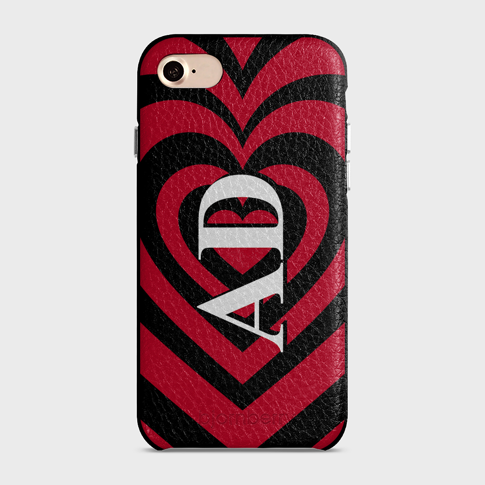 iPhone 7/8/SE (2022/2020) Personalised Leather Case - Hypnotic Heart - 6
