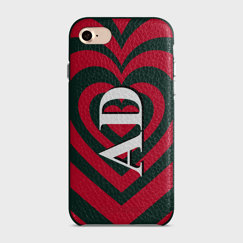 iPhone 7/8/SE (2022/2020) Personalised Leather Case - Hypnotic Heart - 4