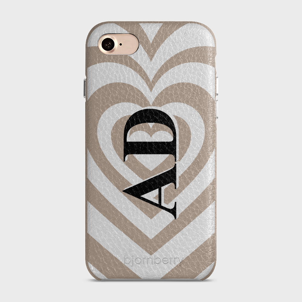 iPhone 7/8/SE (2022/2020) Personalised Leather Case - Hypnotic Heart - 7