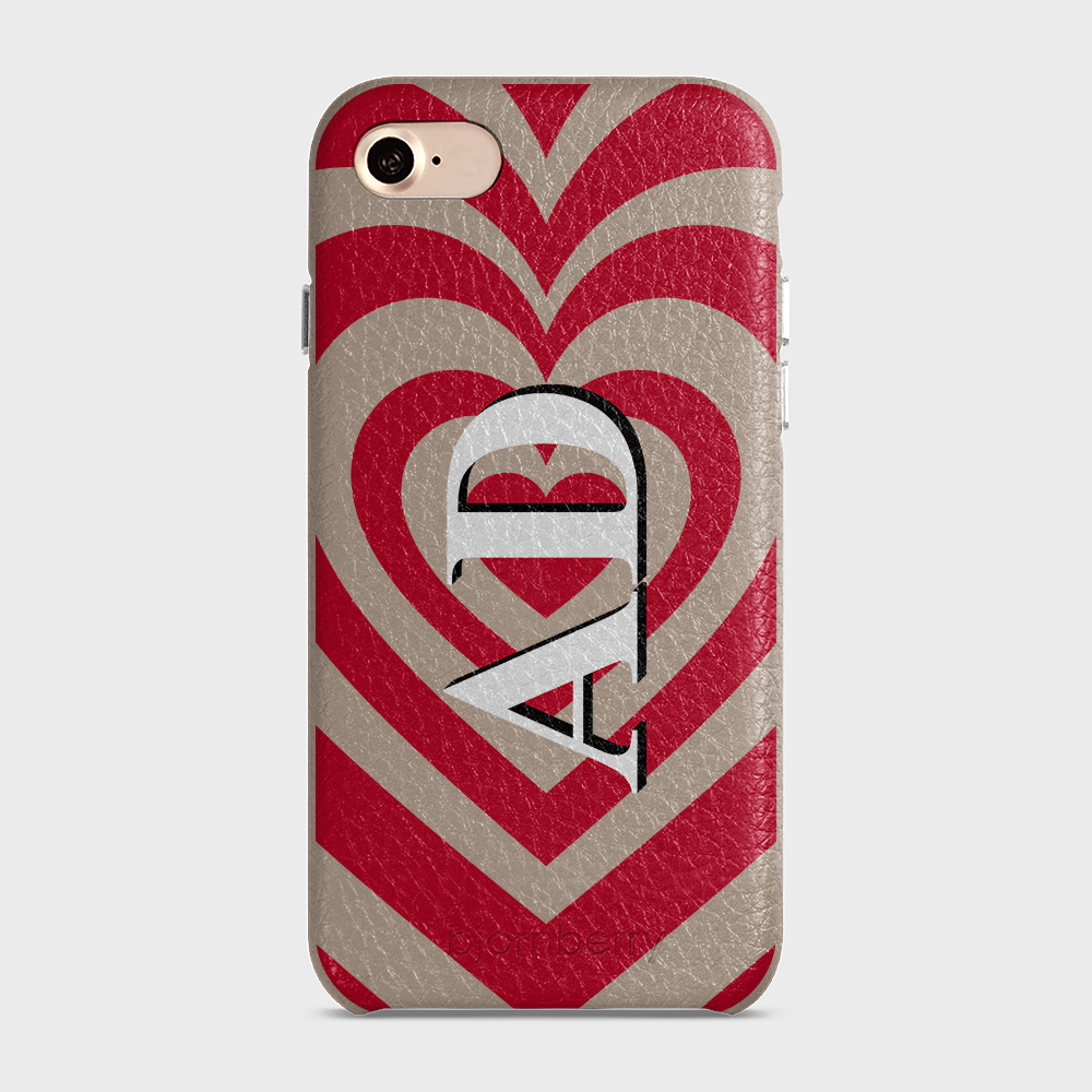iPhone 7/8/SE (2022/2020) Personalised Leather Case - Hypnotic Heart - 3
