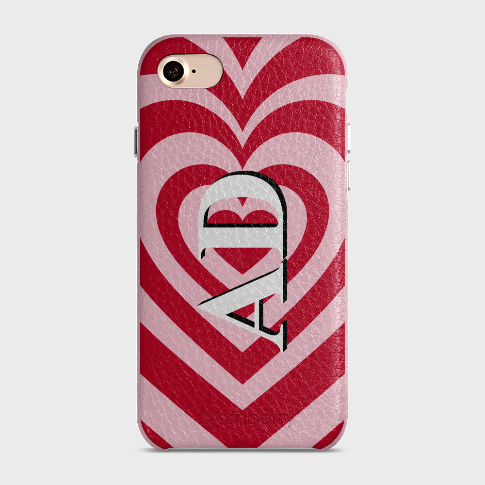 iPhone 7/8/SE (2022/2020) Personalised Leather Case - Hypnotic Heart