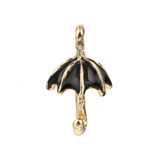 Charm -Enameld umbrella,  3D Black