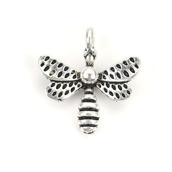 Berlock ,  Trollslända 3D antiksilver