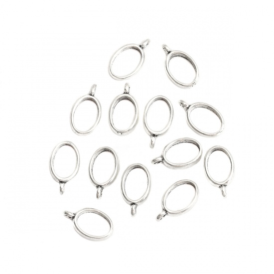 Connector / bail  Silver oval - 2