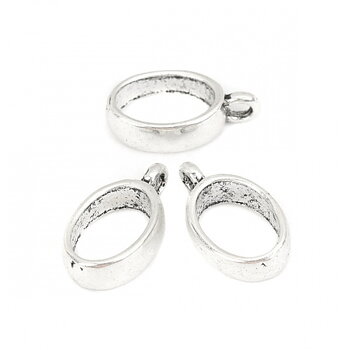 Connector / bail  Silver oval