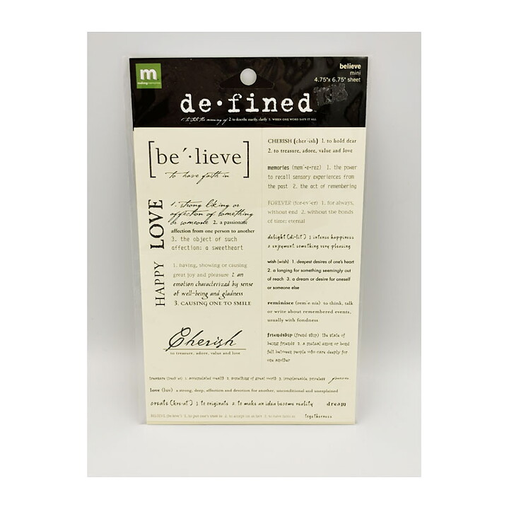 Making Memories Defined Mini Sheet Stickers -  Believe