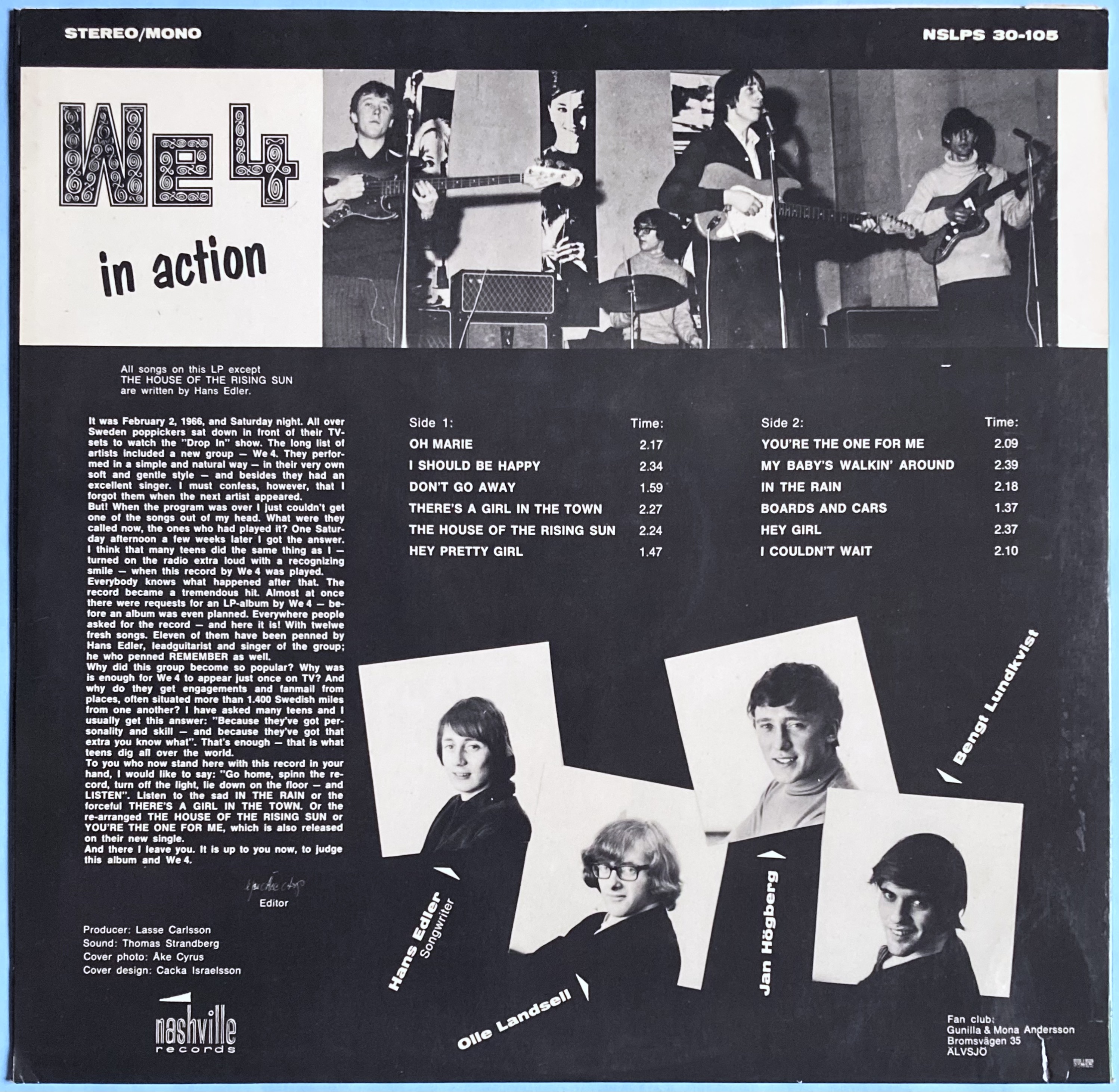 WE 4 - "same" Swe-orig LP 1966 - 3