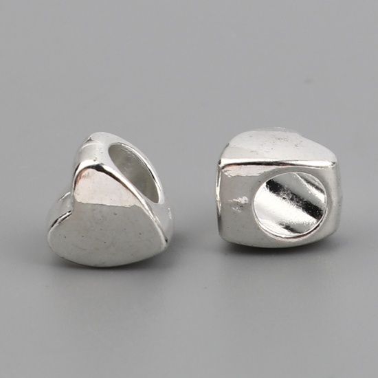 Bead / charm - heart silver