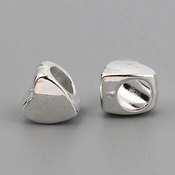 Bead / charm - heart silver