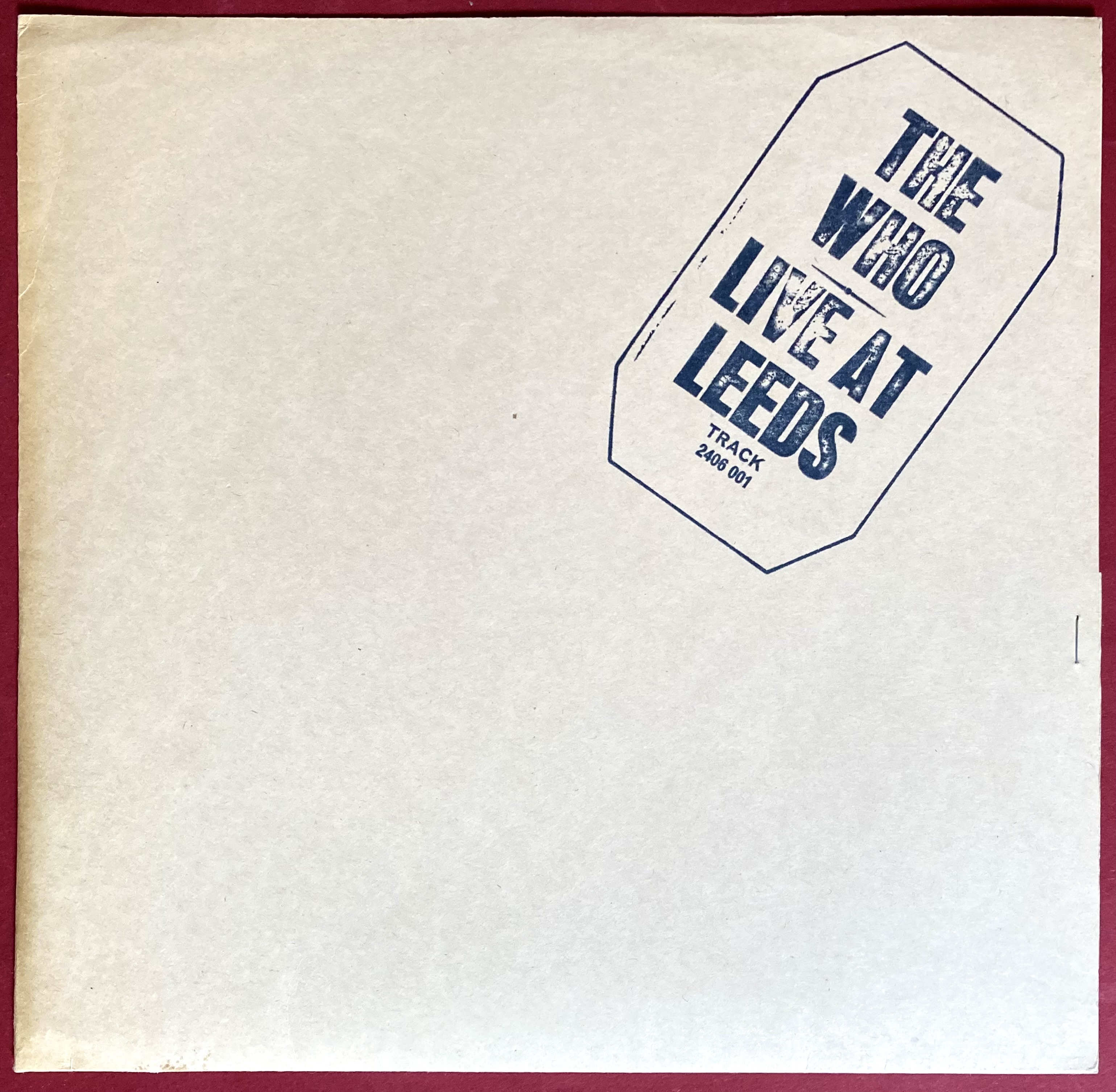 WHO - Live at Leeds UK-orig SVART logo LP 1970 - 2