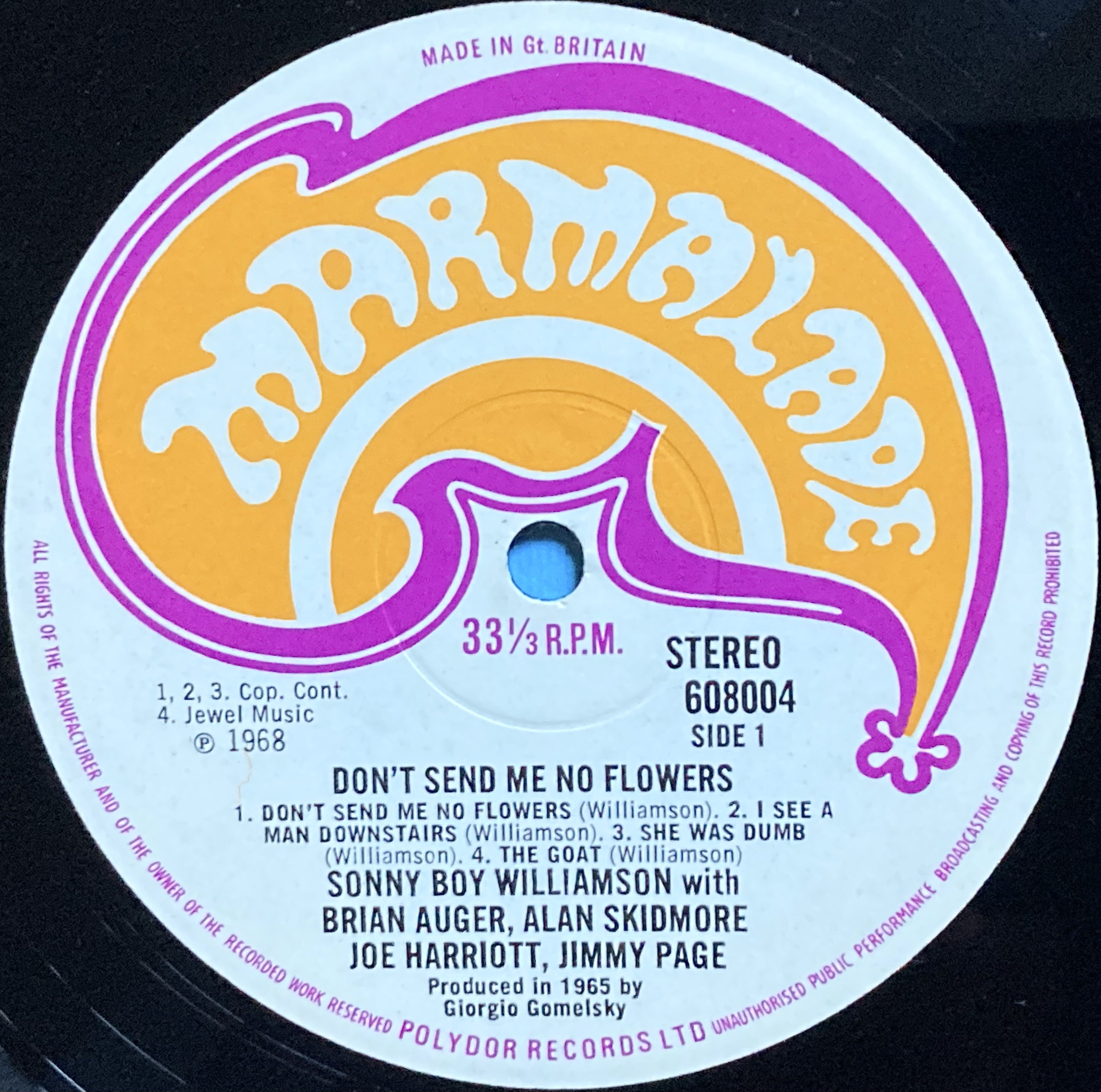 SONNY BOY WILLIAMSON - Send me no flowers UK-orig LP 1968 - 4