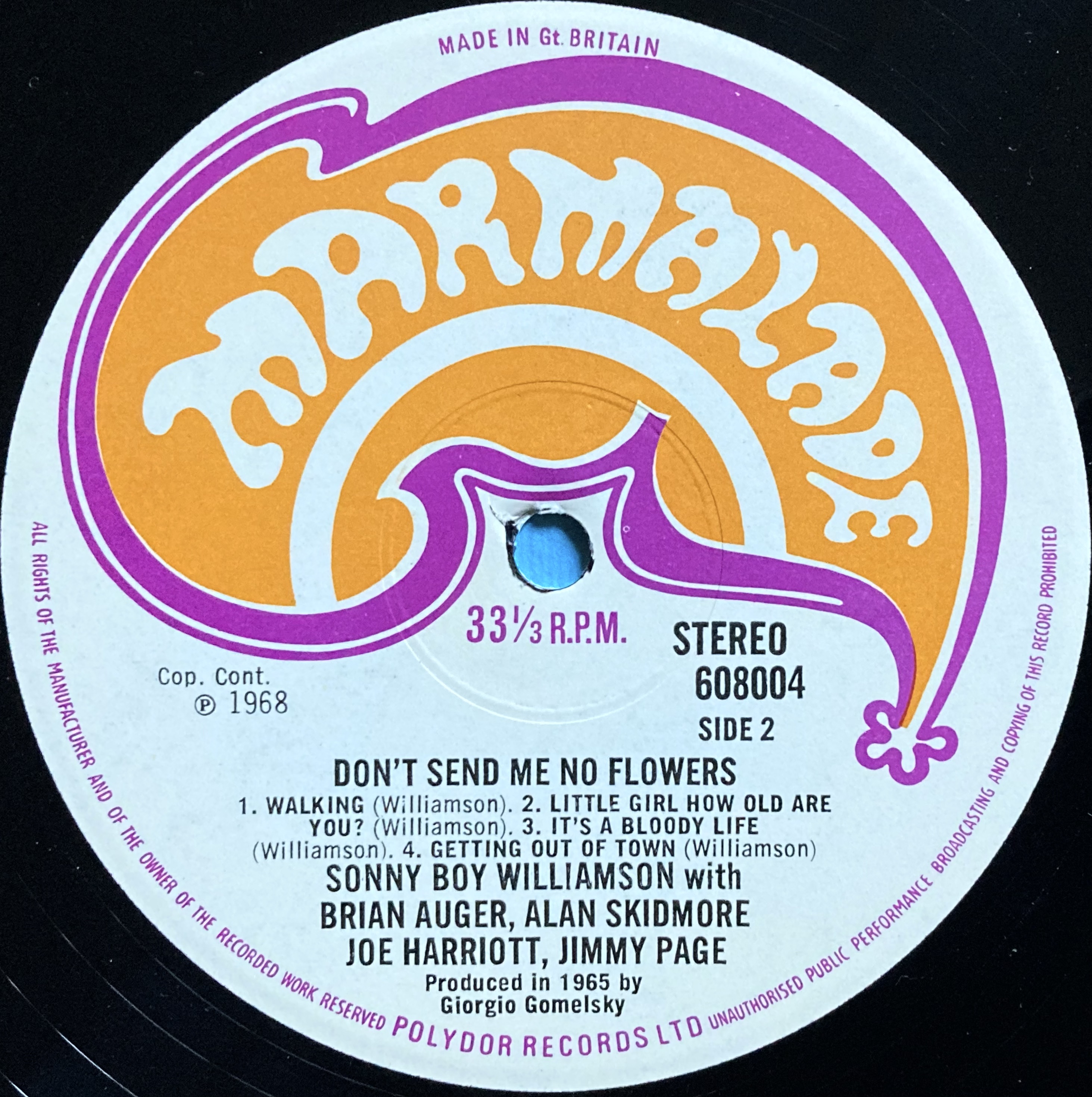 SONNY BOY WILLIAMSON - Send me no flowers UK-orig LP 1968 - 5