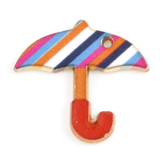 Charm -Enameld umbrella, stripe