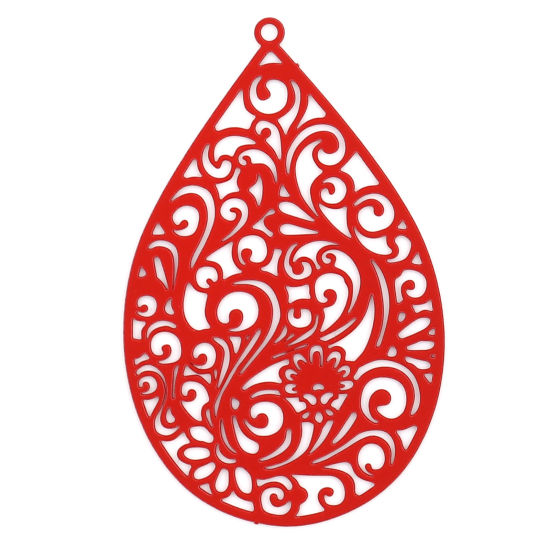 Charm Drop,  Filigree Red