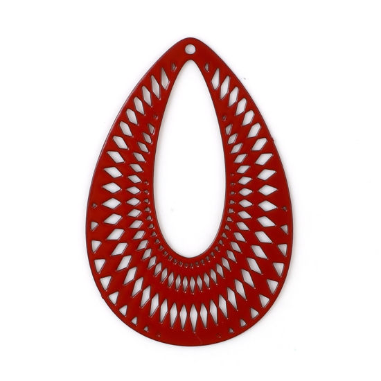 Berlock - Oval  Droppe Filigree, Röd