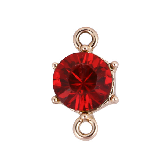 Charm Connector ,  m rhinestones, gold red