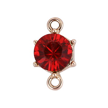 Charm Connector ,  m rhinestones, gold red