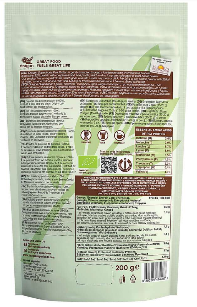 Protein Ärta Raw 200g Dragon Eko - 2