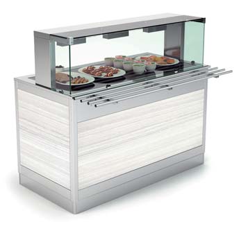 Buffet trolley - OMNIA - Warm in tempered glass with heated lower compartment - 2
