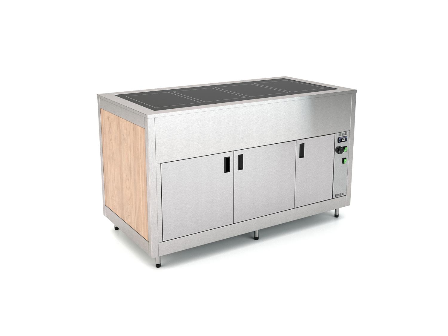 Buffet trolley - OMNIA - Warm in tempered glass with heated lower compartment