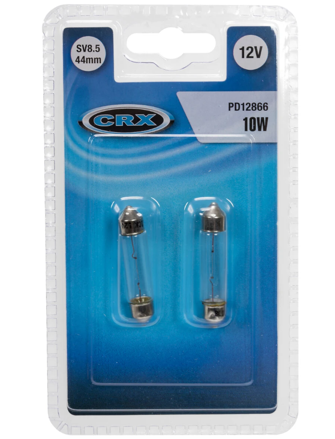 Glödlampa SV8,5 44mm 10W 12V 2-p - 2