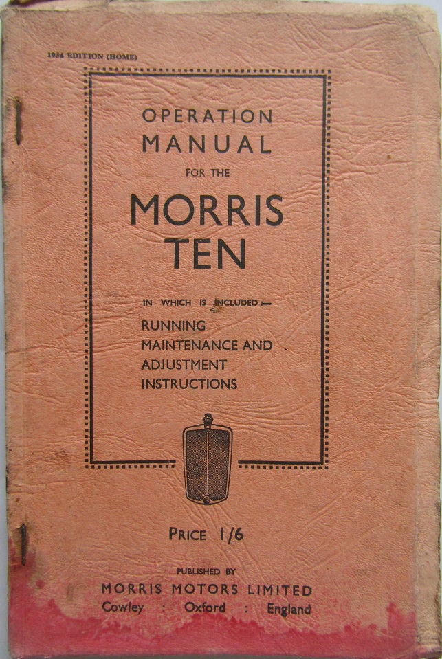 1934 Morris Ten Operation Manual