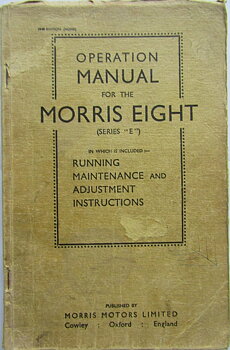 1948 Morris Eight Series E Operation Manual