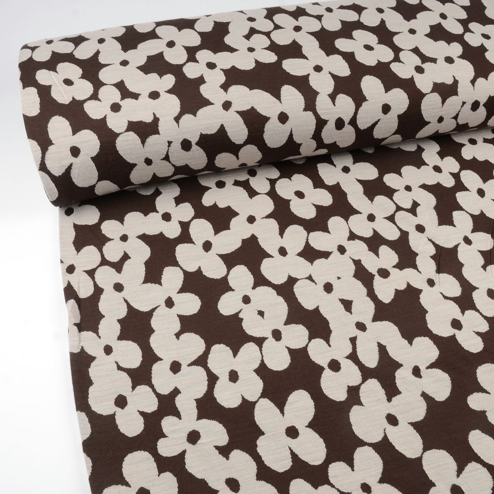 FLOWER JACQUARD - BROWN/SAND